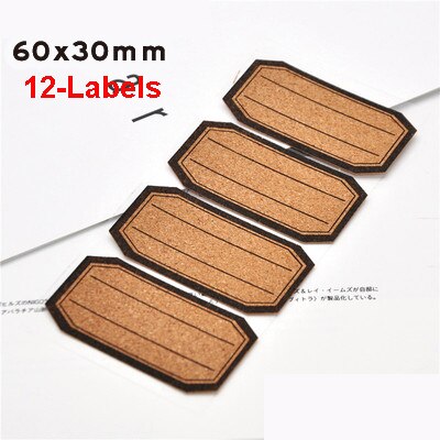 24/48 stuks handgemaakte houten etiketten, stickers, verpakkingsetiketten, afsluitlabels, keukenpotten, bekers, decoratieve labels, planner, album, zelfklevende sticker: En