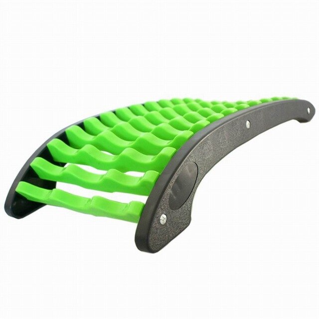 Back Stretcher Lower and Upper Back Support Pain Relief Lumbar Support Stretcher for Home Office: green