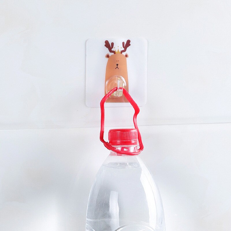 Mooie Dieren Cartoon Patroon zelfklevende Houders Rack Badkamer Muur Traceless Zuig Haken Thuis multi-use Handdoek Hangers