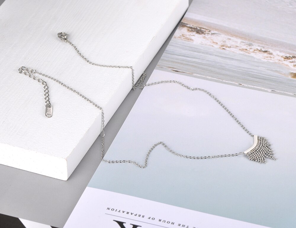 Lokaer-collar con colgante de borla geométrica Vintage para mujer, gargantilla de cadena de acero inoxidable de titanio, Original, N20128