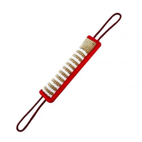 Jouet mordant pour chien, bâton robuste, motif rayé, soins dentaires, entraînement, oreiller: Rouge