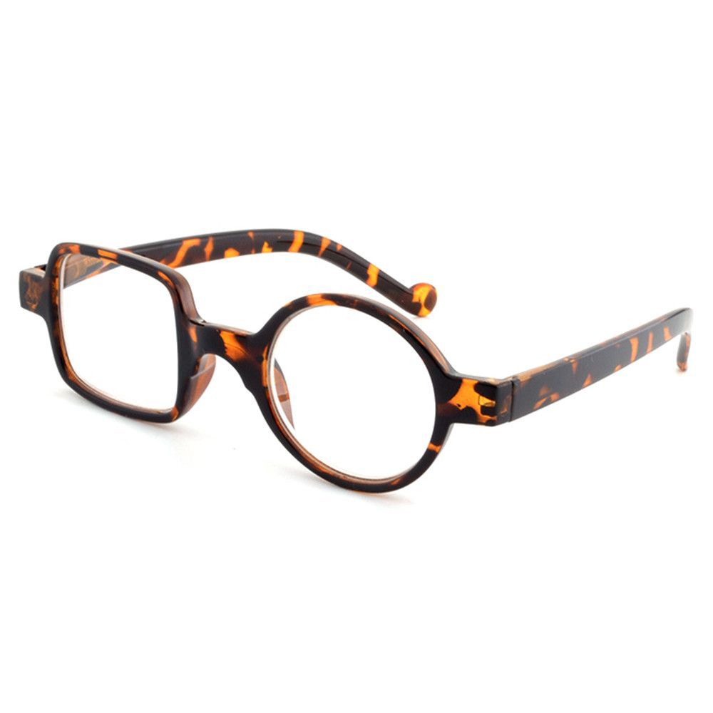 Gafas de lectura redondas y cuadradas asimétricas de leopardo Retro Para hombres y mujeres, presbicia, hipermetropía, 1,0 ~ 3,5: Blanco / +300