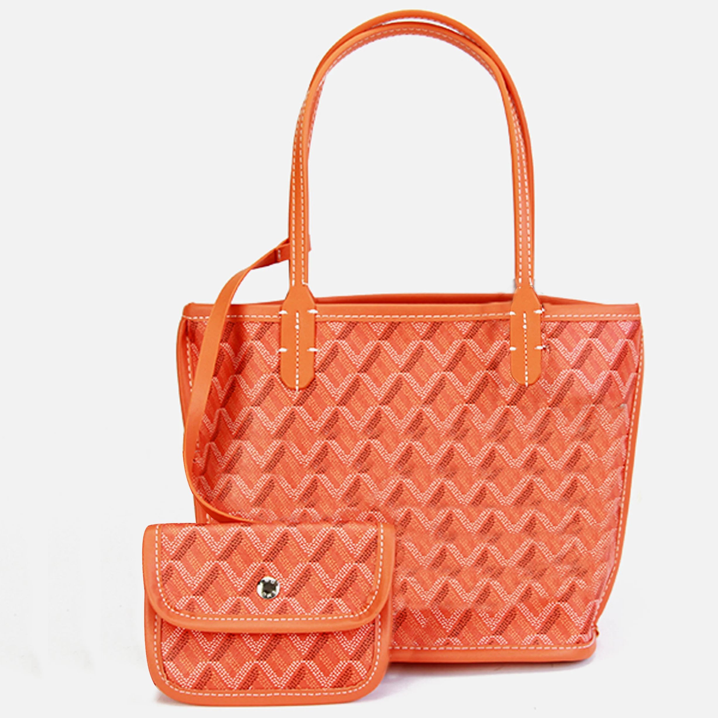 S tote bag A+++++ little bag one shoulder handbaglarge capacity shoulder Shopping bag Mummy tote Bag double sides leather mini: L / Orange