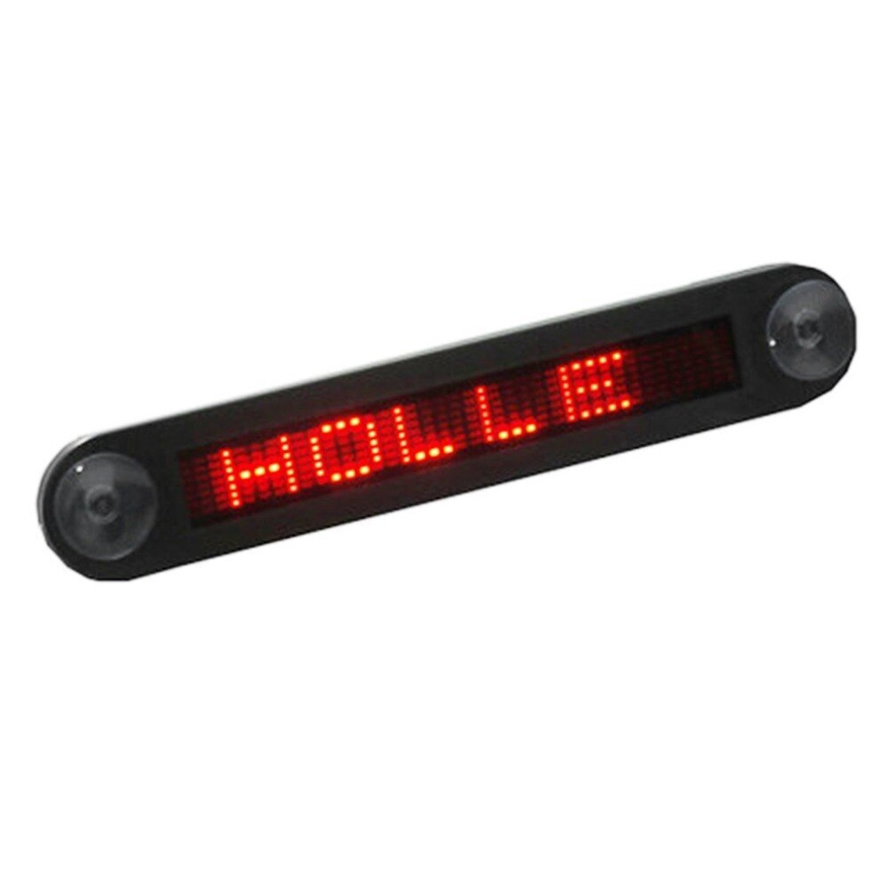 12V LED Car Sign Programmable Scrolling Red Message Sign Board With Remote Control Mini Advertising LED Screen 7x40 Dots