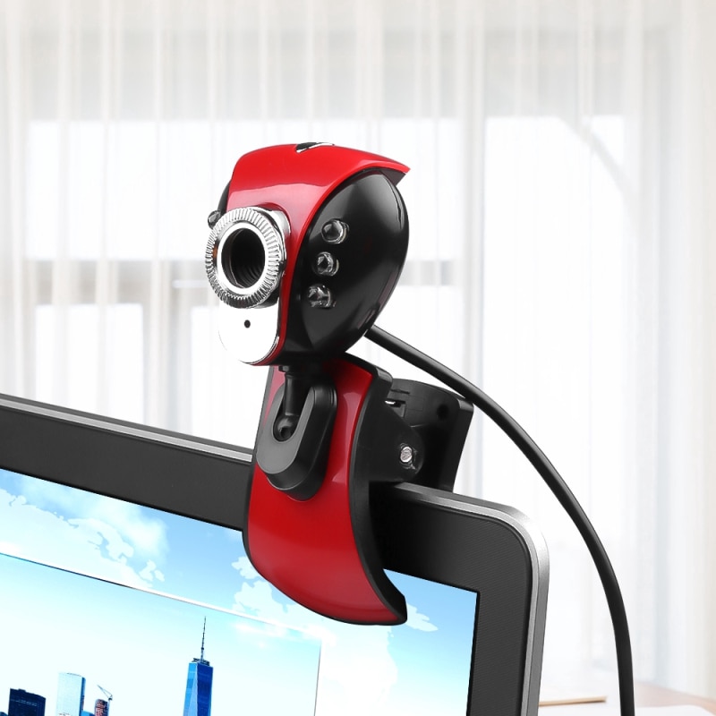 Caméra Web HD usb 2.0 de , 6 LED, veilleuse, micro pour ordinateur portable, ordinateur de bureau