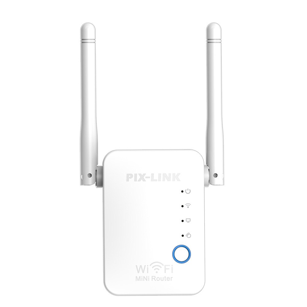 300Mbps Pixlink Draadloze Router Wifi Range Extender Booster Wifi Repeater Netwerk Signaal Booster Antennes Setup WR17: US plug / 2 Atennas white