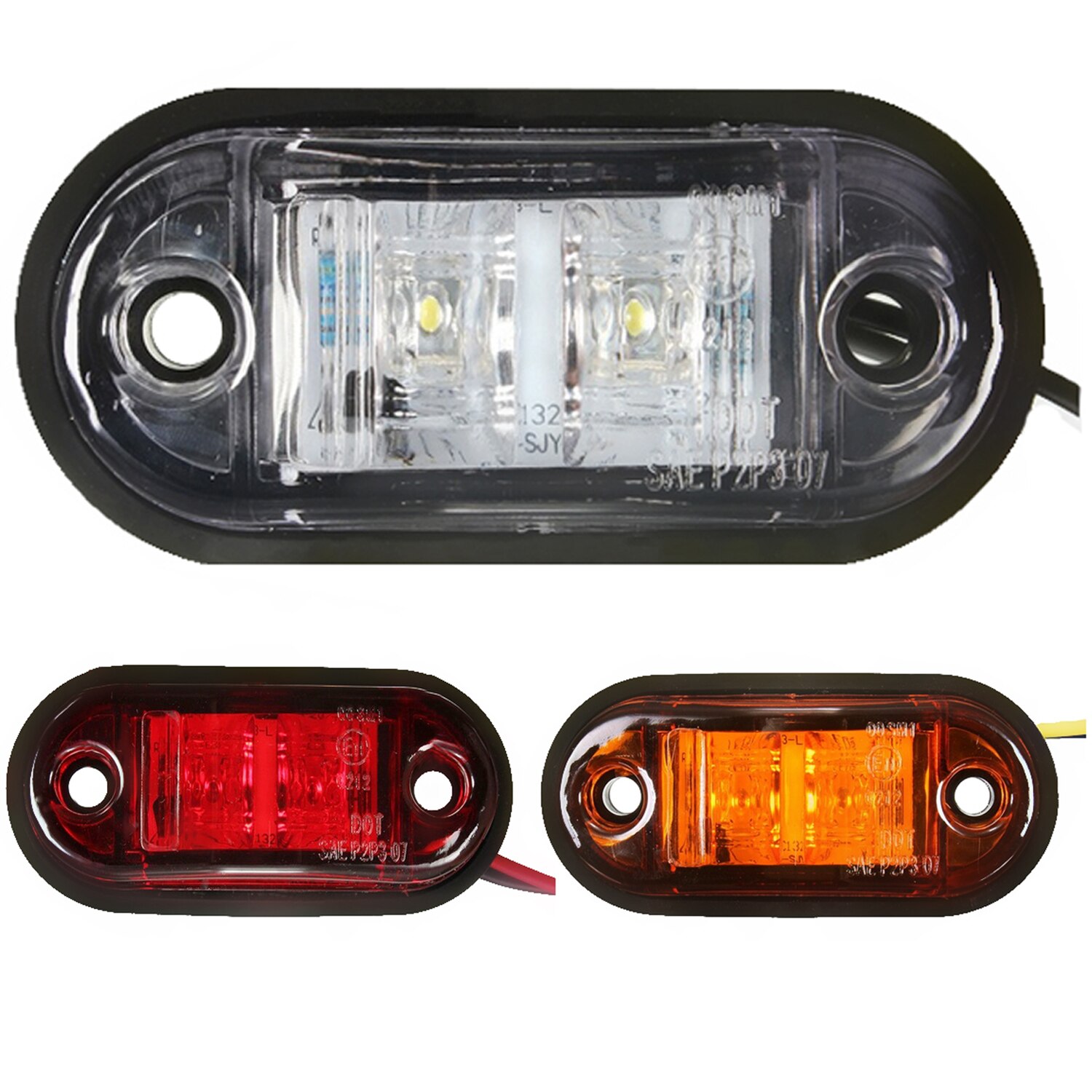 12V / 24V 2 Led Zijmarkeringslichten Lamp Voor Auto Vrachtwagen Trailer E-Gemarkeerd