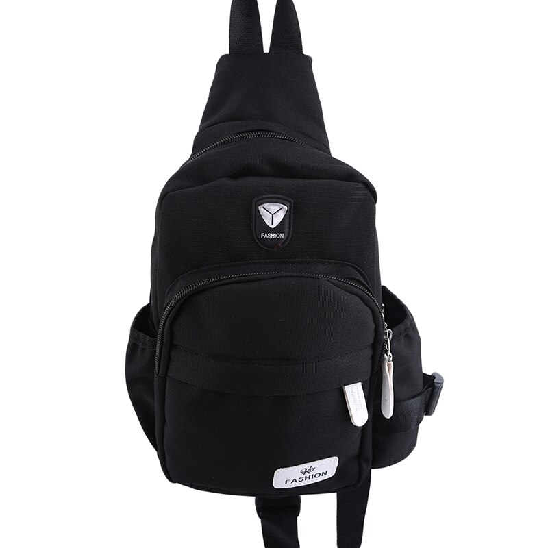 Escola de verão curta viagem mensageiro saco masculino/feminino sacos de ombro oxford crossbody sacos multi-bolso estilingue peito saco: Black