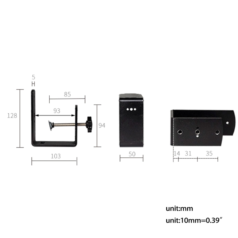 Universele C Vorm Tafel Mount Klem Voor Fittings Metalen Bureau Clip Slang Microfoon Stand Base Aluminium Mount Houder