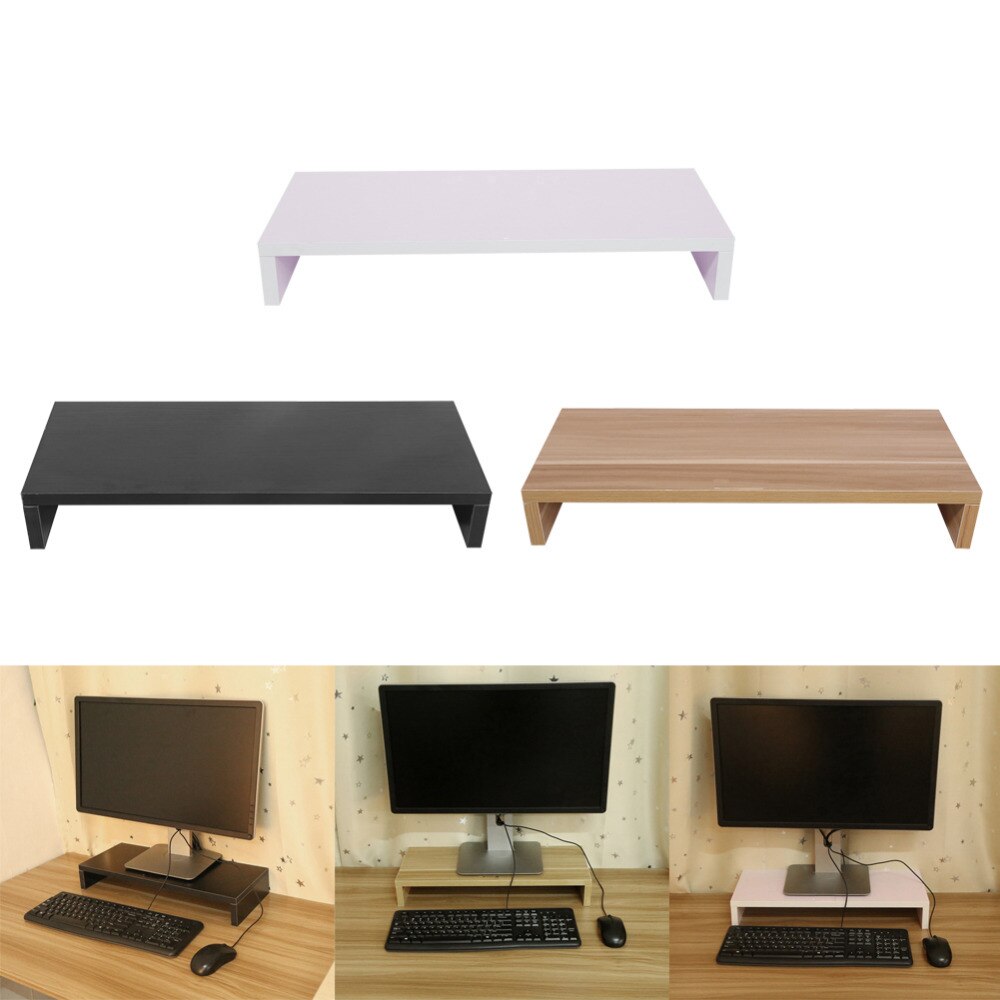 Wooden Monitor Stand Table Reduce Eye Neck Strain Laptop Desk PC LCD Monitor Riser Desktop Organizer Display TV stand Furniture