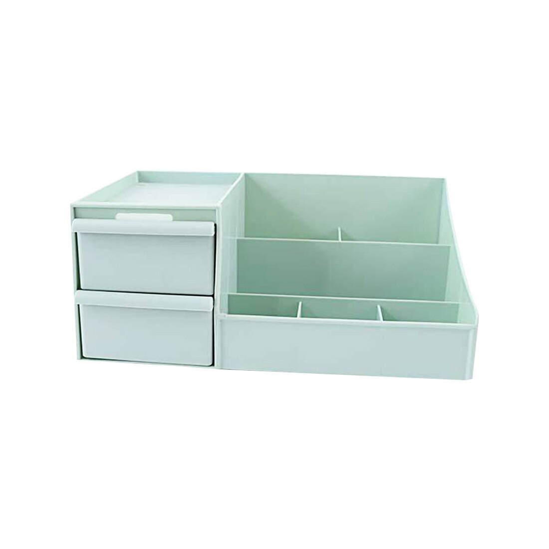 Large Capacity Cosmetic Storage Box Drawer Dressing Table Skin Care Rack House Desktop Sundries Organizer Makeup Organizer: Matcha green / 28.5x17.5x12.5CM