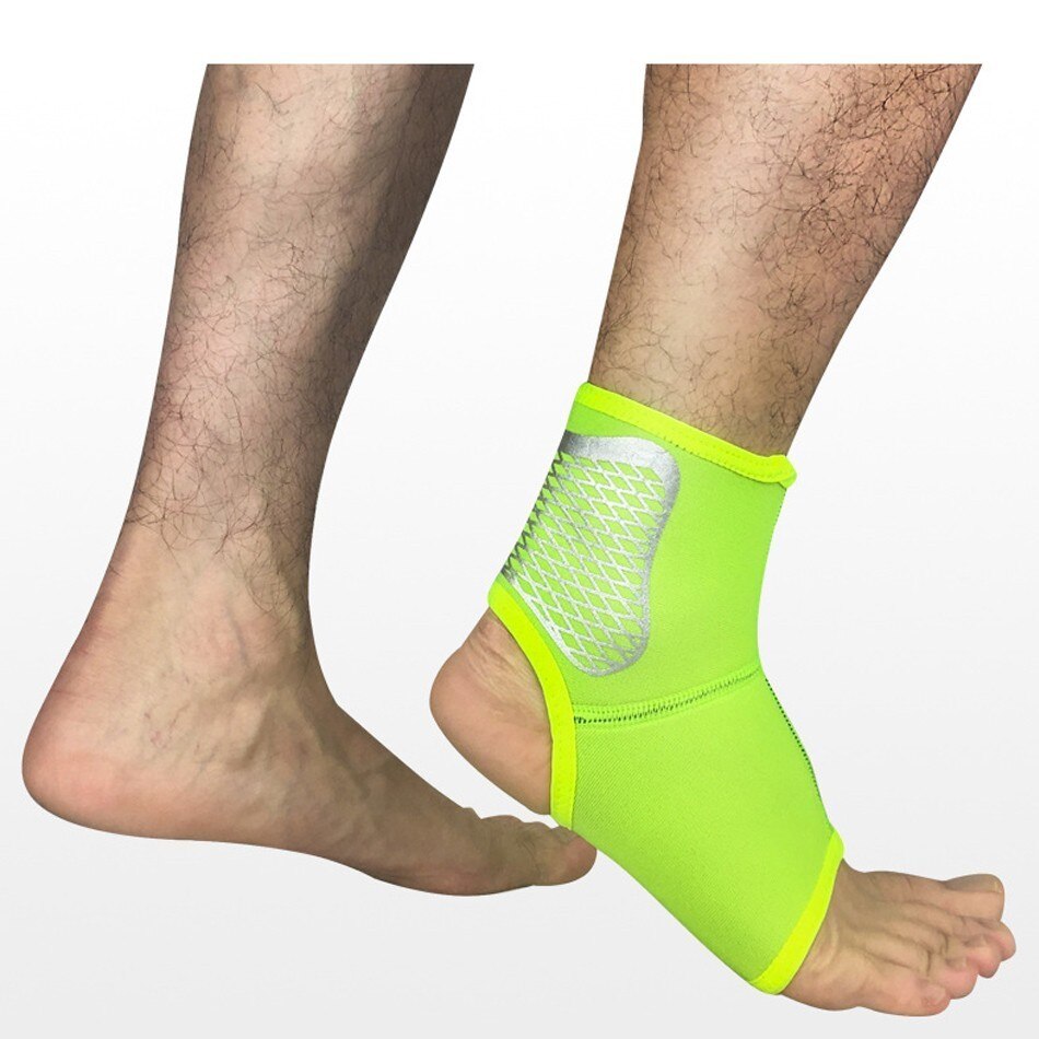 Lohnende 1 PC Sport Ankle Unterstützung Gym Fitness Compression Elastische Schutz Getriebe Fuß Straps Ankle Brace für Fußball Laufen: One Piece Yellow / S