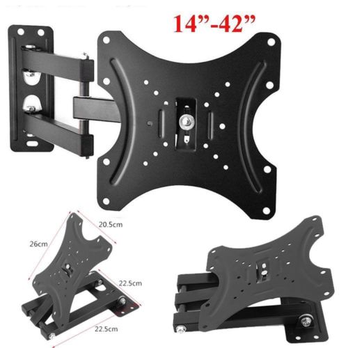 US TV Wall Bracket Mount Swivel Tilt 14 21 23 26 32 37 40 42 TV Brackets