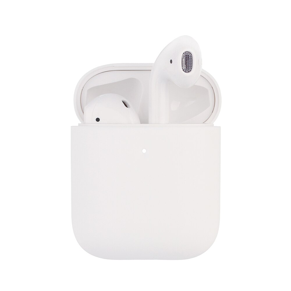 Casos de silicone macio para apple airpods 1/2 caso protetor bluetooth sem fio fone de ouvido capa para apple ar pods caixa de carregamento sacos: White