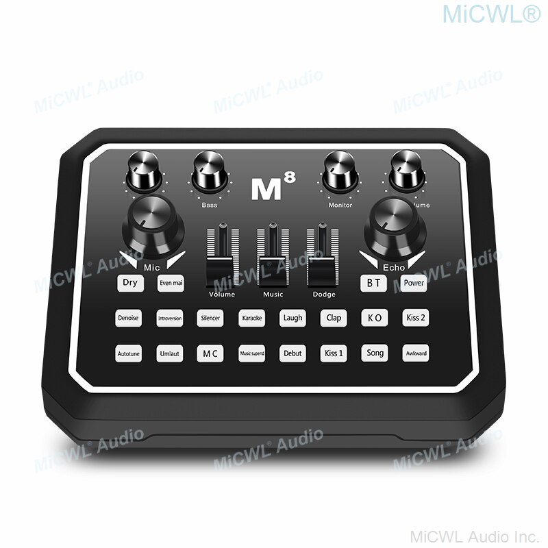 MiCWL Bluetooth scheda Audio digitale Mixer Audio per Laptop telefono cellulare rete PC microfono Live registrazione batteria integrata