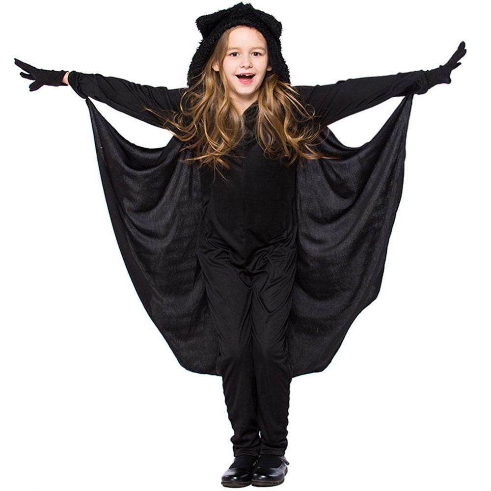 Adult Children Animal Cosplay Cute Bat Costume Black Connect Jumpsuit For Halloween Girls Cosplay Costumes