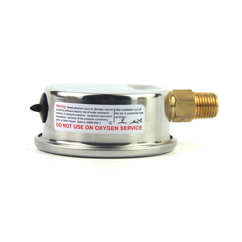 Liquid Filled Oil Pressure Gauge 0-5000PSI Brass 1/4 NPT Bottom Mount Standard Thread Hydraulic Meter Tool