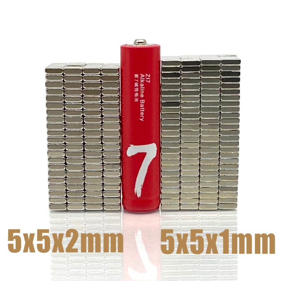 20-200 pz/lotto magnete 5x5x1 5x5x2 N35 Strong Piazza NdFeB Rare magnete in terre 5*5*1 5*5*2 Magneti Al Neodimio 5*5*1 5*5*2