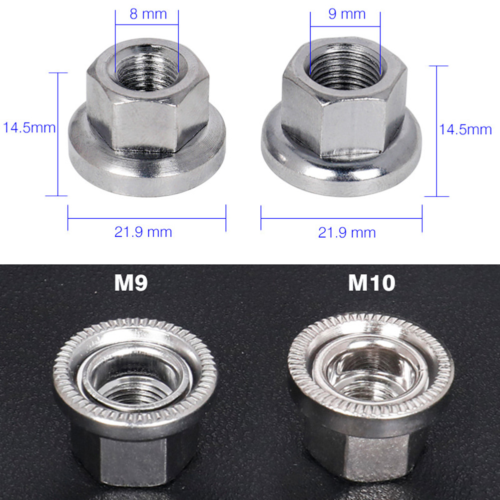 Tuercas de bicicleta M9 M10, tuerca de tornillo para bujes delanteros/traseros, serie de motores, eje de rueda de ciclo, juego de piezas de bicicleta, 2 uds.
