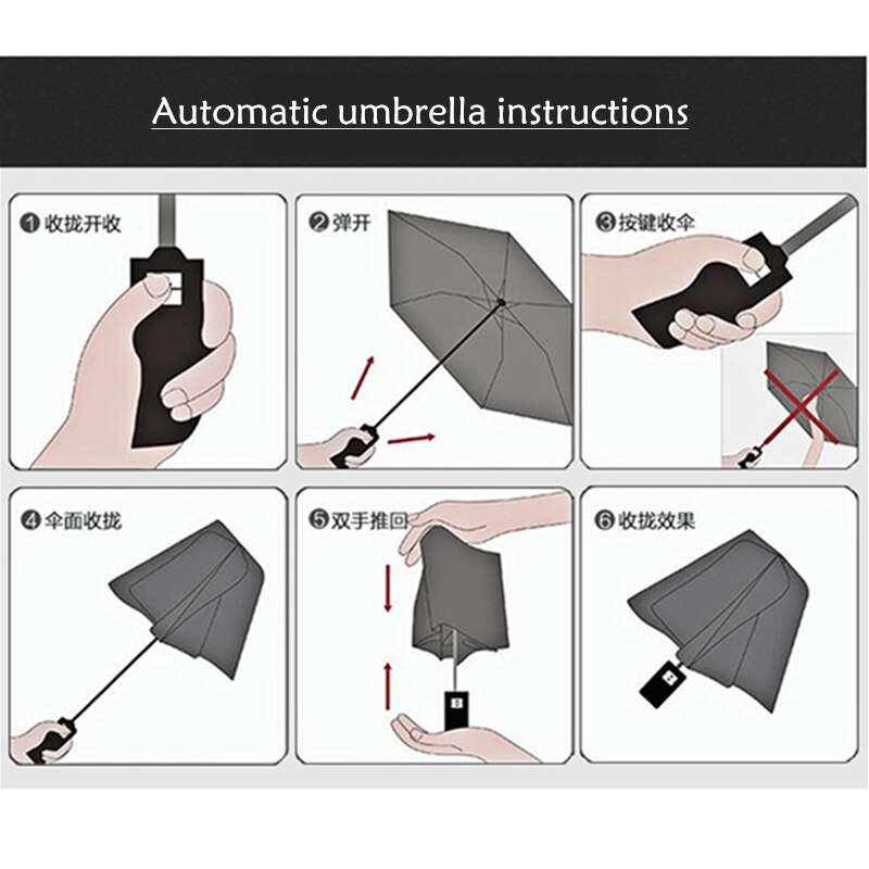 Voiture-style entièrement automatique parapluie pliant hommes et femmes pour Peugeot 3008 508 407 307 206 207 208 308 607 accessoires