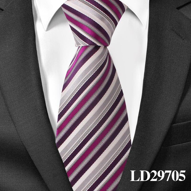 Silke hals slips til mænd jacquard mænd slips til bryllup forretning 8 cm brede plaid slips klassiske dragter hals slips: Ld29705
