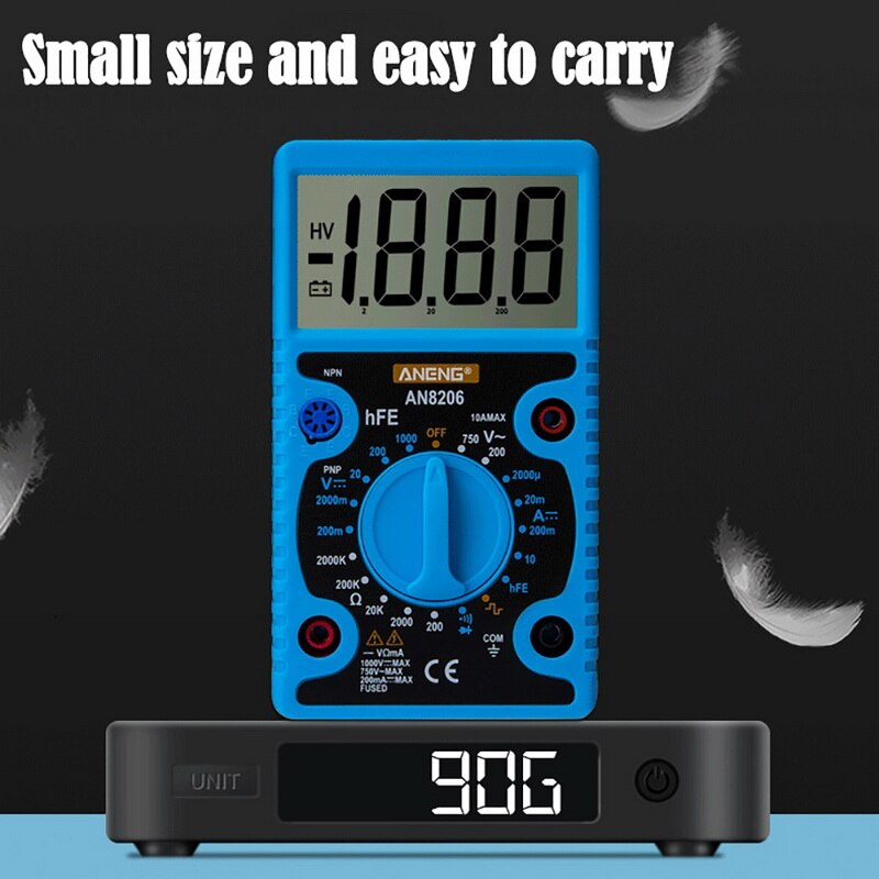 AN8206 /A830L Mini Digital Multimeter LCD Large Screen Display Tester