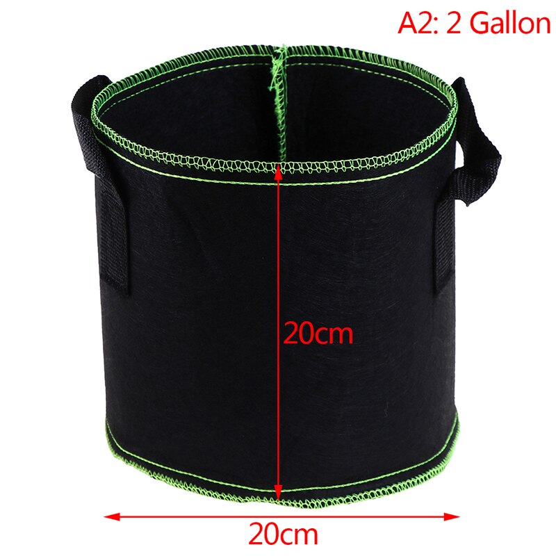 1/2/3/5/7/10 gallon svart filtkrukor trädgårdsväxt växtpåse container: A2