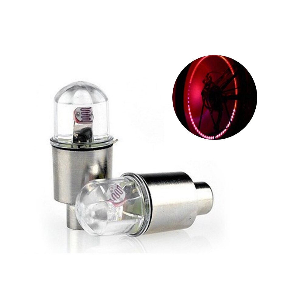 2Pcs Led Ventiel Licht Auto Accessoires Fiets Car Auto Waterdicht Jeugdige Fietsen Oefening: Rood