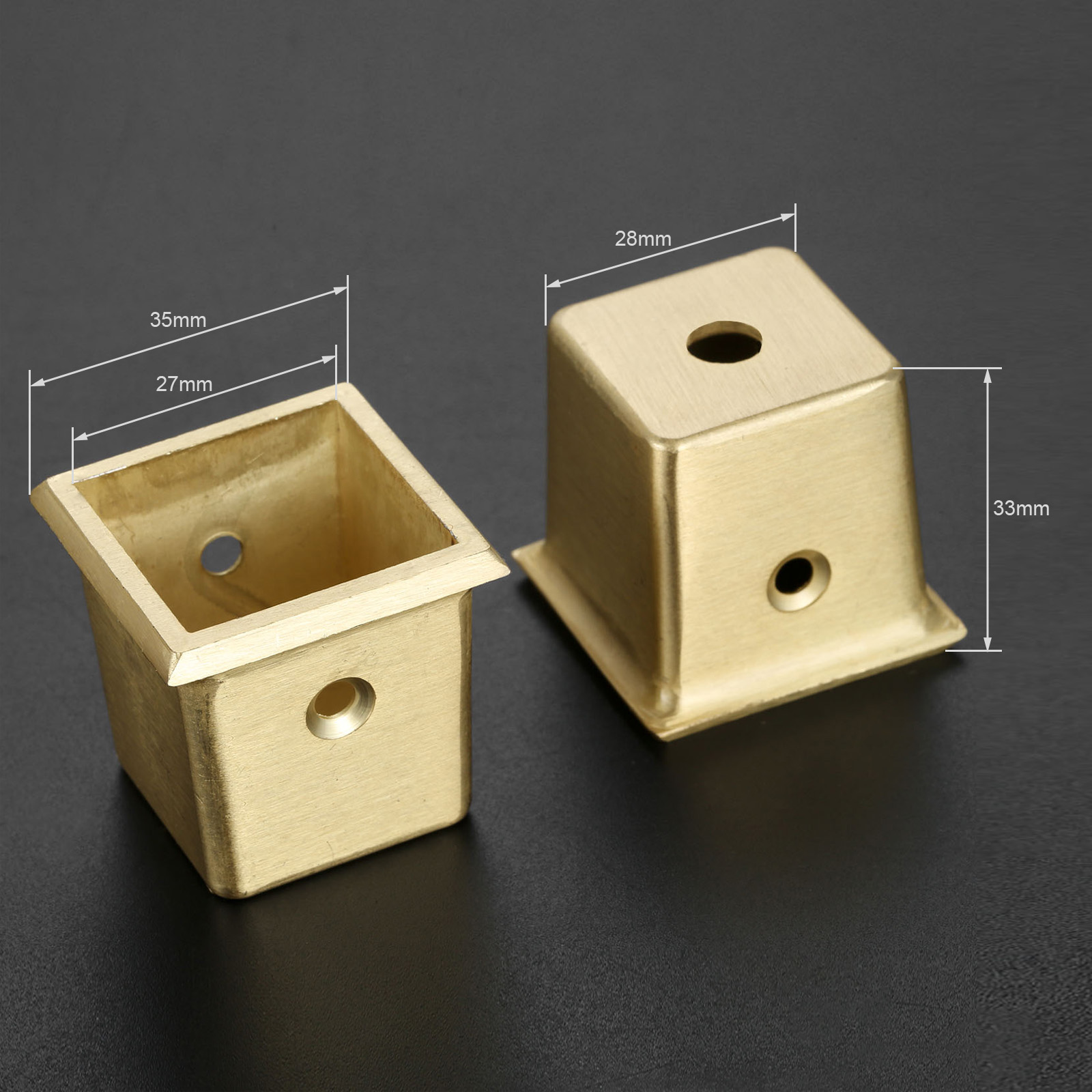 Pied de meuble en laiton brossé, couvercle de pied, pointe en cuivre massif, cylindre de Table et chaise/capuchon cône, décoration de protection, coussinet de sécurité inférieur, 20-42mm, 1 pièce: 8