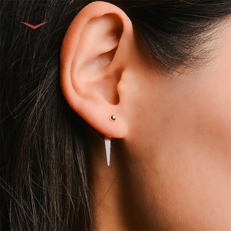 Tendencia Punk Rock gótico esqueleto cráneos y cabezas, pendientes de tuerca para mujer 925, pendientes tipo botón de plata fina, pendientes geométricos