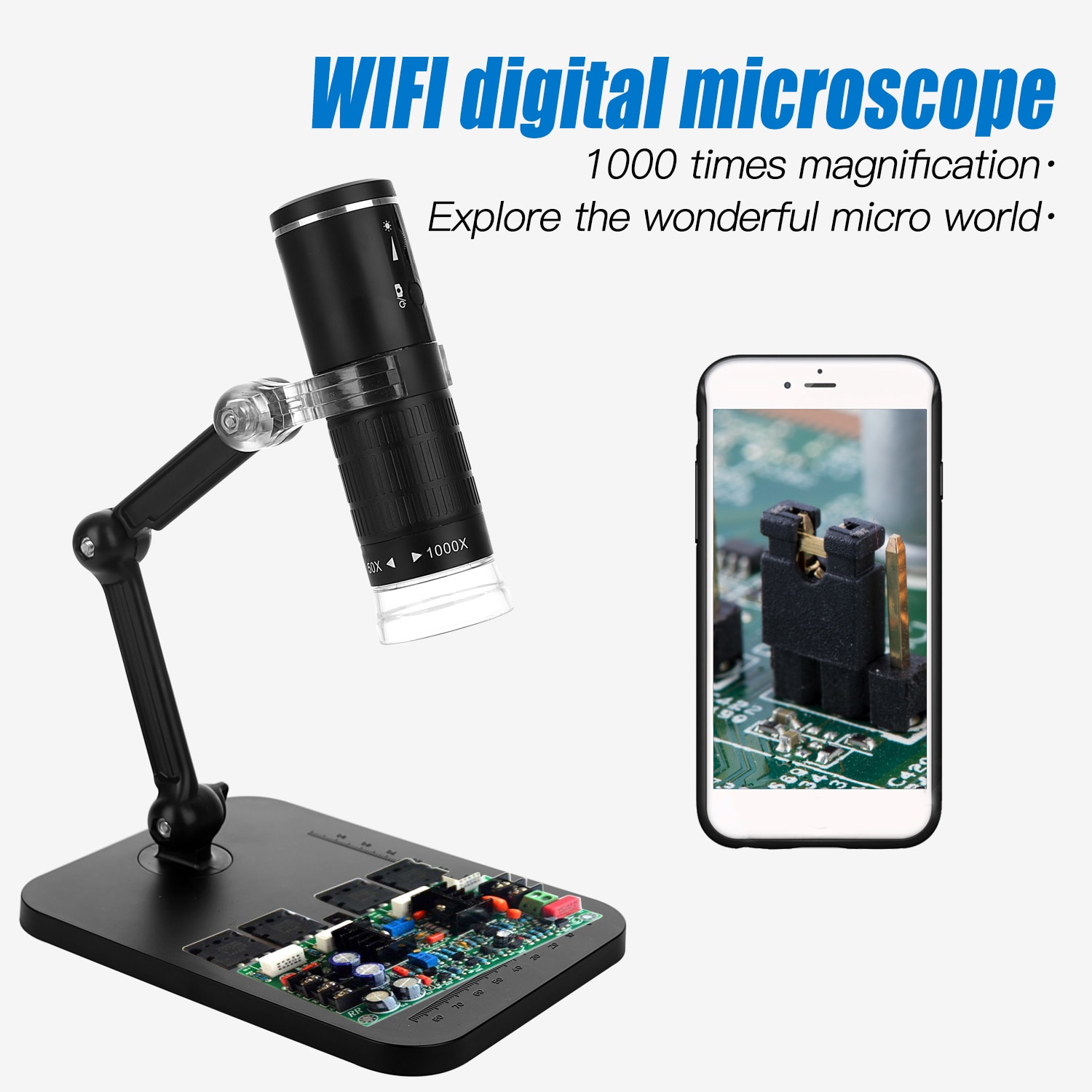 Industrial Electronic Microscope 2 Million HD Digital Microscope Mobile Phone WIFI Microscope 50-1000X Portable Magnifier F210