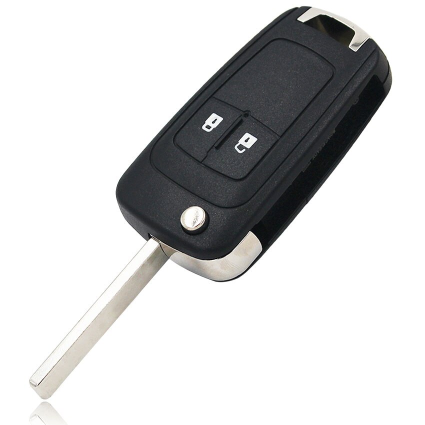 Funda plegable con 2/3/4/5 botones para llave remota, carcasa para Chevrolet Aveo Cruze Camaro Equinox Malibu Sonic Spark Volt, hoja sin cortar