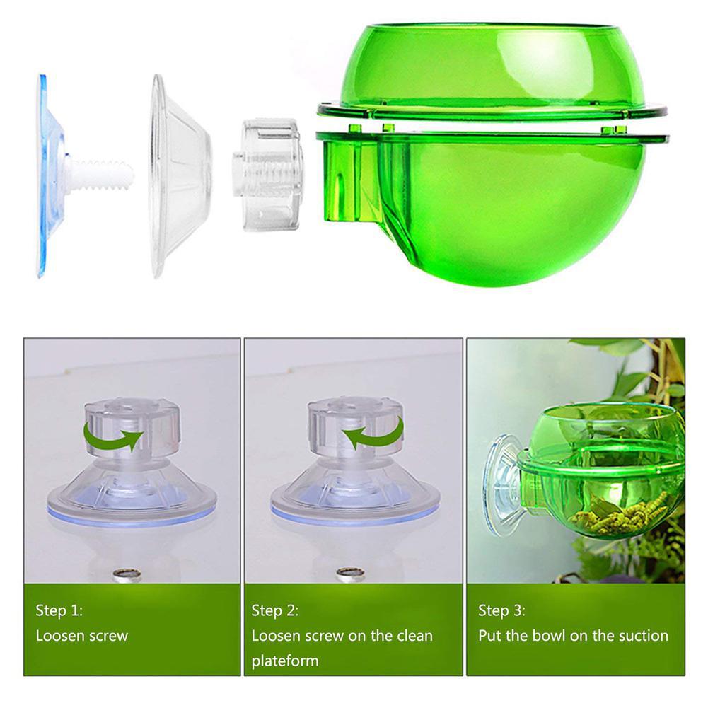 Anti-escape Food Bowl Worm Live Fodder Container for Pet Lizard Chameleon