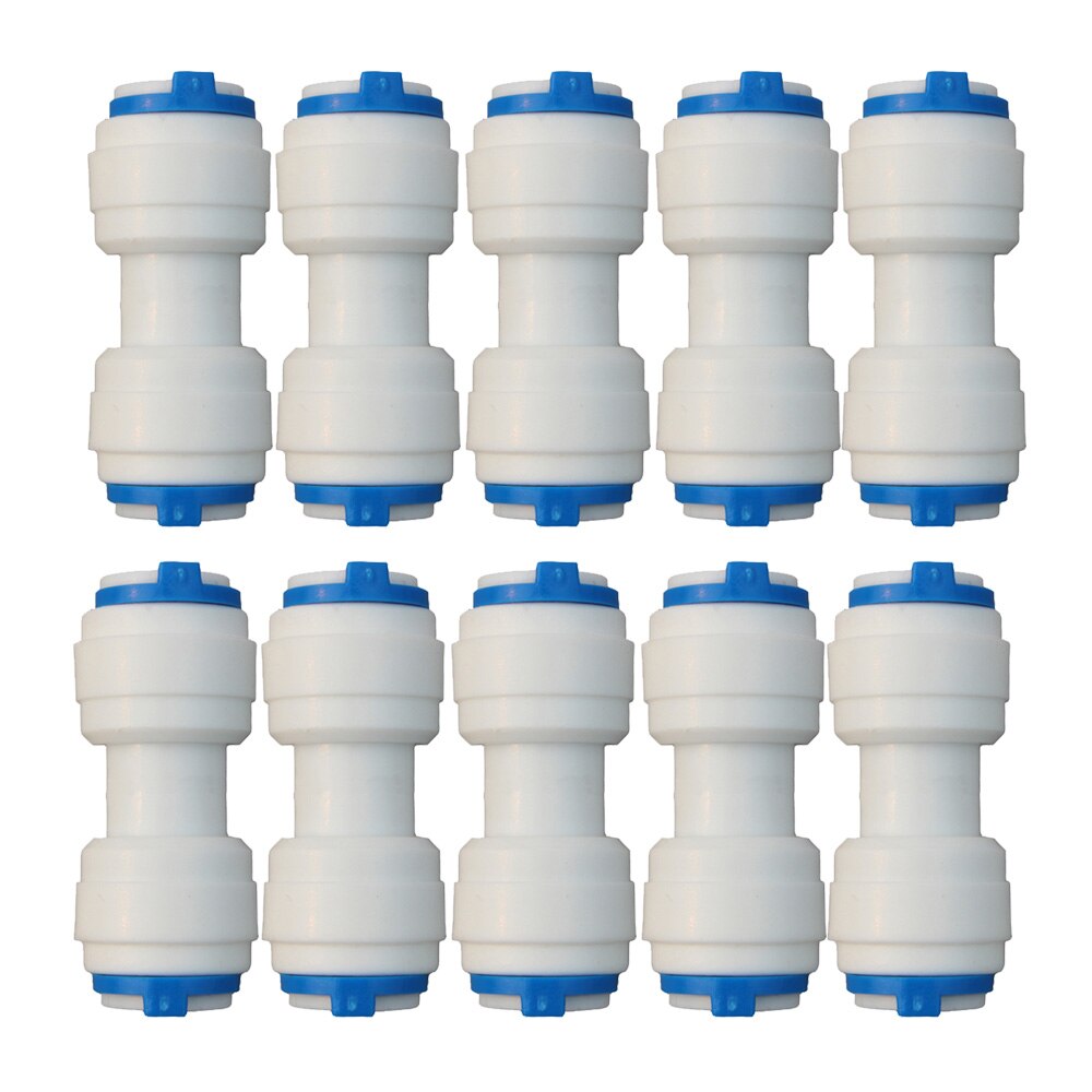 10PCS 3/8" Tub OD Quick Connect Tube Fittings I-Type Straight 3/8 inch Connector for RO Water Systems Water Purifier Accessories