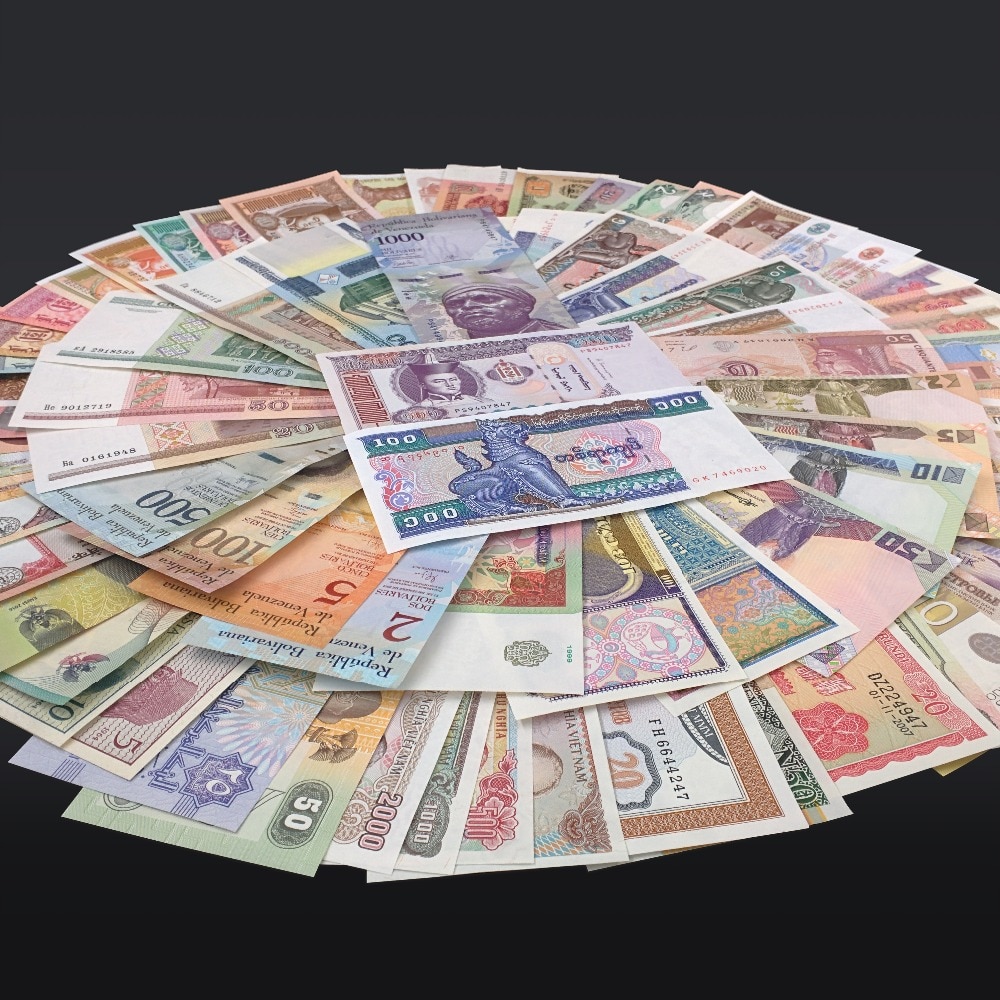 Lote de 100 Uds., juego de notas del mundo diferentes de 30 / 50 países, ! , 100% auténtico, UNC