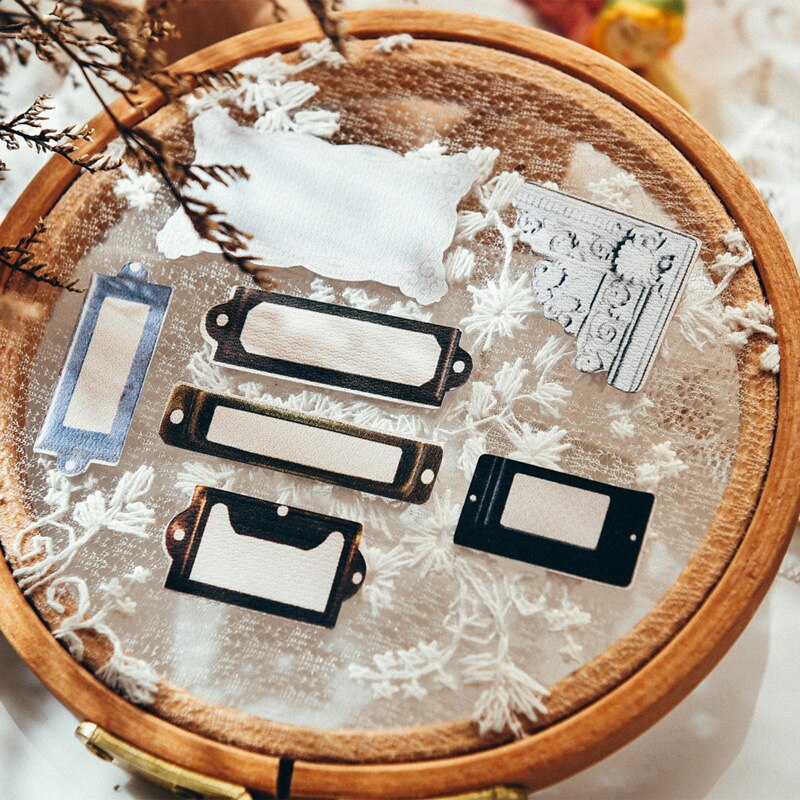 21pcs/lot Photo Frame Decorative Stickers Collage Junk Journal Aesthetic Label Stickers DIY Album Scrapbooking Material Paper