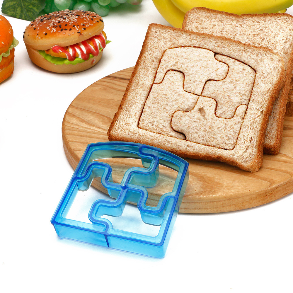 Molde cortador de sándwich con forma de corazón y estrella, cuchillo para pan, molde para galletas, sellador de sándwich, herramientas de pastelería para hornear, máquina para hacer almuerzo para niños: Beige