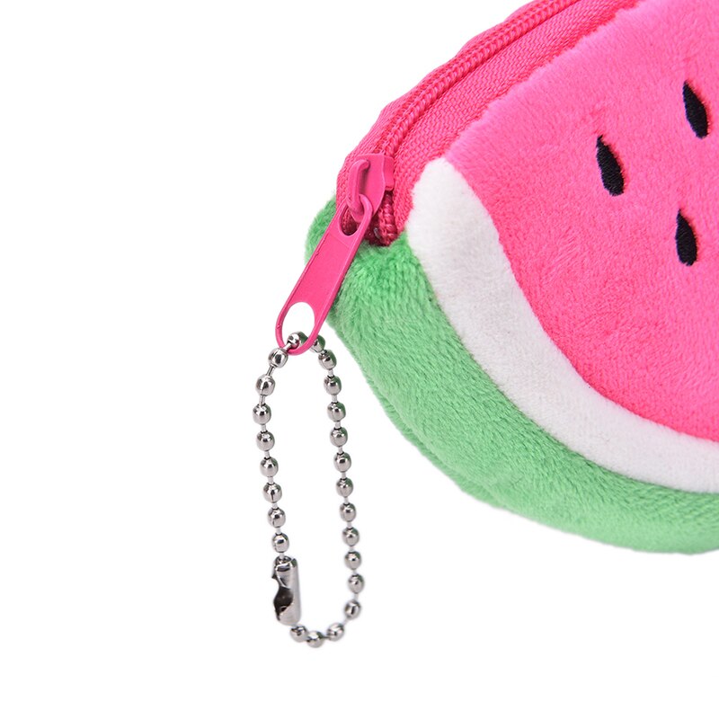 1Pcs Pink Watermelon Plush Stationery Coin Purse Bag