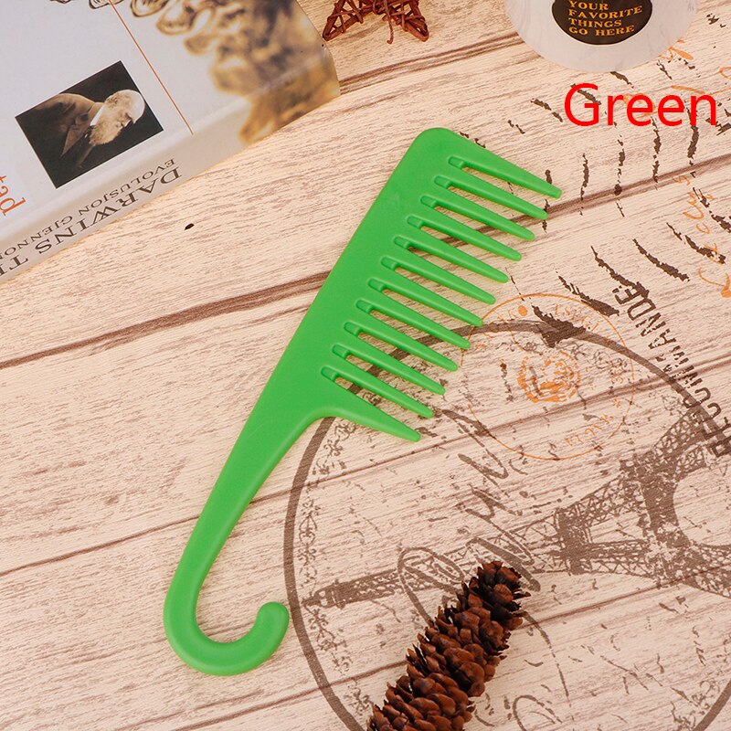 Peines grandes de diente ancho con mango de gancho para desenredar, reducir la pérdida de cabello, peine, peluquería