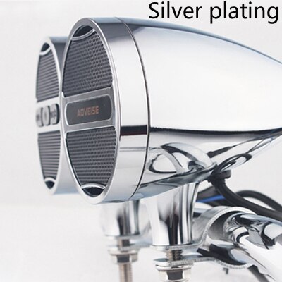Vandtæt moto  mp3 afspiller alarmsystem forstærker 12v musikafspiller fm radio bluetooth stereo motorcykel højttaler  mt473: Forsølvning