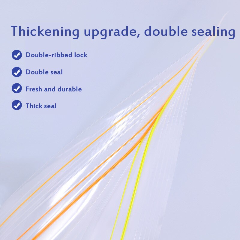 Food Grade PE Food Storage Containers Clear Leakproof Containers Reusable Stand Up Pouch Zip Shut Bag Food Sealed Bag15/25/30 PC