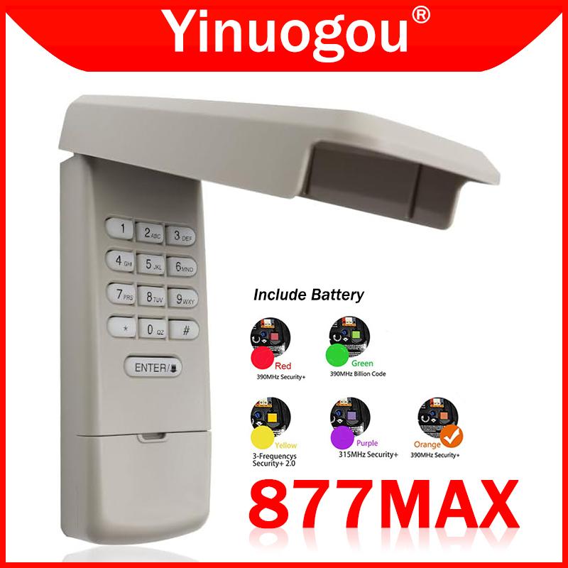 LiftMaster 877MAX Keypad Remote Control Garage Door Opener Keyless Entry System For 878MAX 877LM 977LM 377LM 376LM 315MHz 390MHz