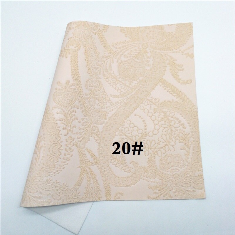 Canapé en similicuir vinyle de taille A4 | Glitterwishcome 21x29cm pour nœuds, tissu à fleurs en relief, feuilles de cuir pour nœuds, GM524A: 20