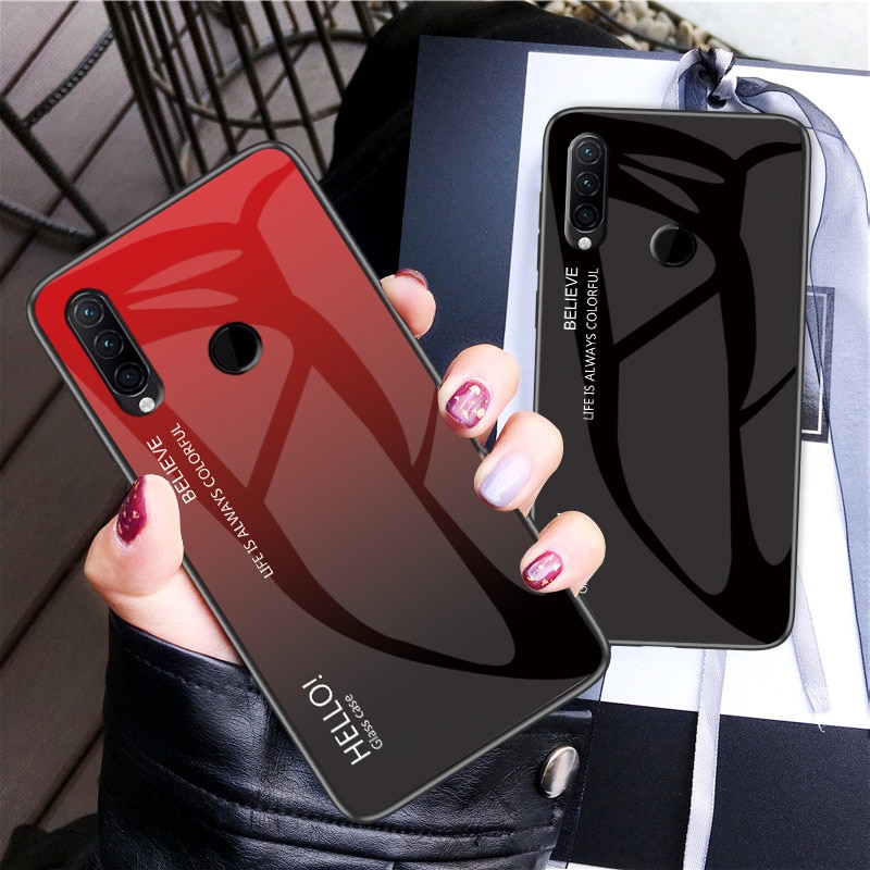 Funda de vidrio templado gradiente a prueba de arañazos para Lenovo Z5S Z6 Lite Z6 Pro silicona suave Parachoques en la carcasa para Lenovo z5 S