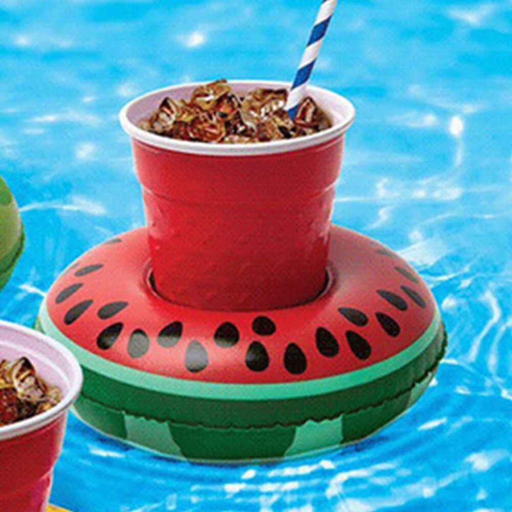 Swim Pool Swimming Water Inflatable cup holder toy Inflatable toy floating mat Pool floater inflatable pool mats Floating toyPVC: watermelon