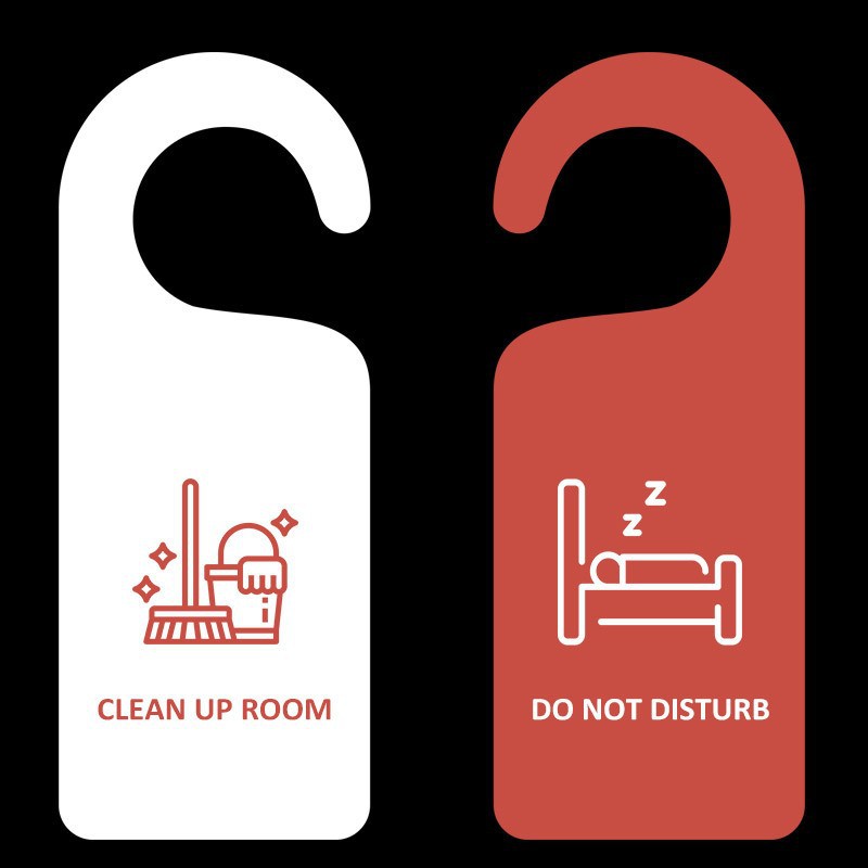 1PC Bulletin Board PU Leather Double-sided Door Sign Room Cleaning Label Door Hanger Tags Do Not Disturb Signs Door Knobs Hanger: light pink
