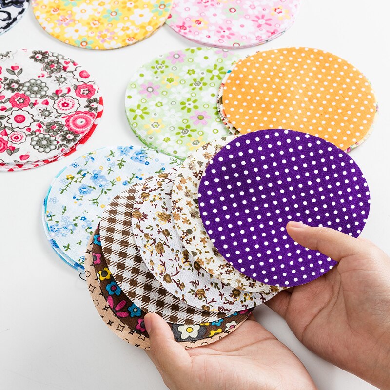 7 unids/lote Hexagonal y redondo yoyo impreso tela de algodón Patchwork telas acolchado para coser muñeca accesorios caseros TJ0425