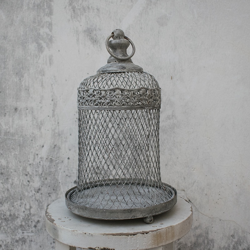 small handcrafted rustic retro decorative bird cage wire mesh