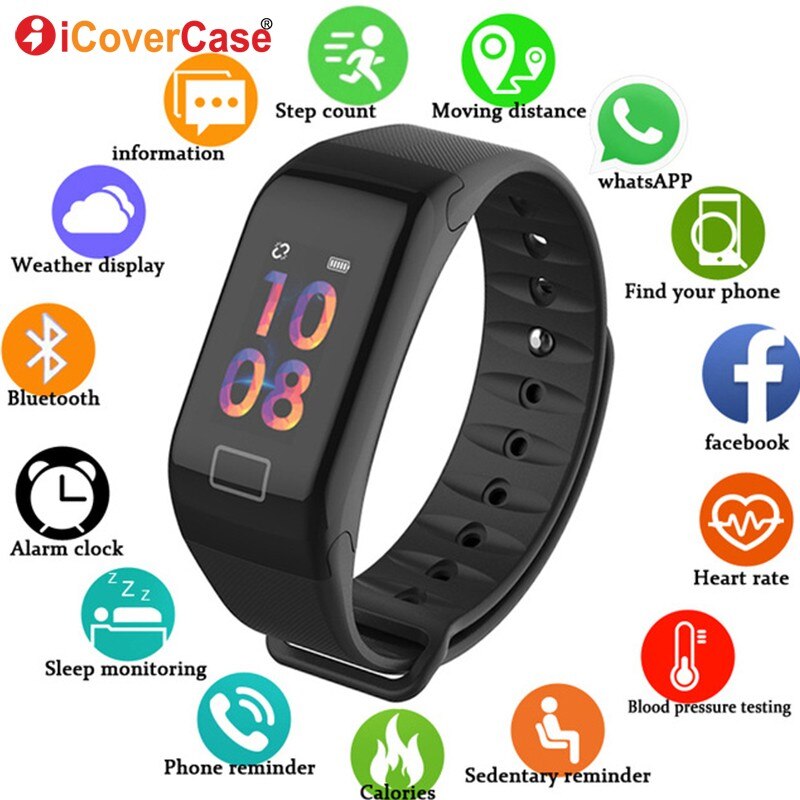 Voor xiaomi  mi 8 pro 9 se 6 5 a1 a2 lite 5s plus pocophone  f1 waterdichte smartwatch polsband bloeddruk hartslagmeter