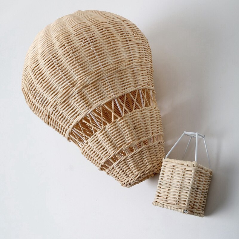 Hand Geweven Rotan Air Ballon Kinderkamer Wanddecoratie Bohemian Nursery Decoratie Foto Props